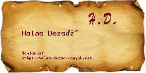Halas Dezső névjegykártya